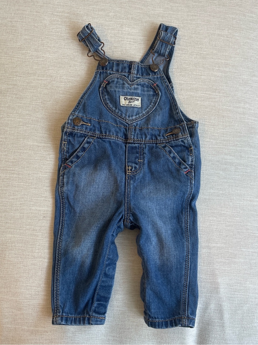 OshKosh B'gosh Denim Heart-Bib Overalls in Blue
